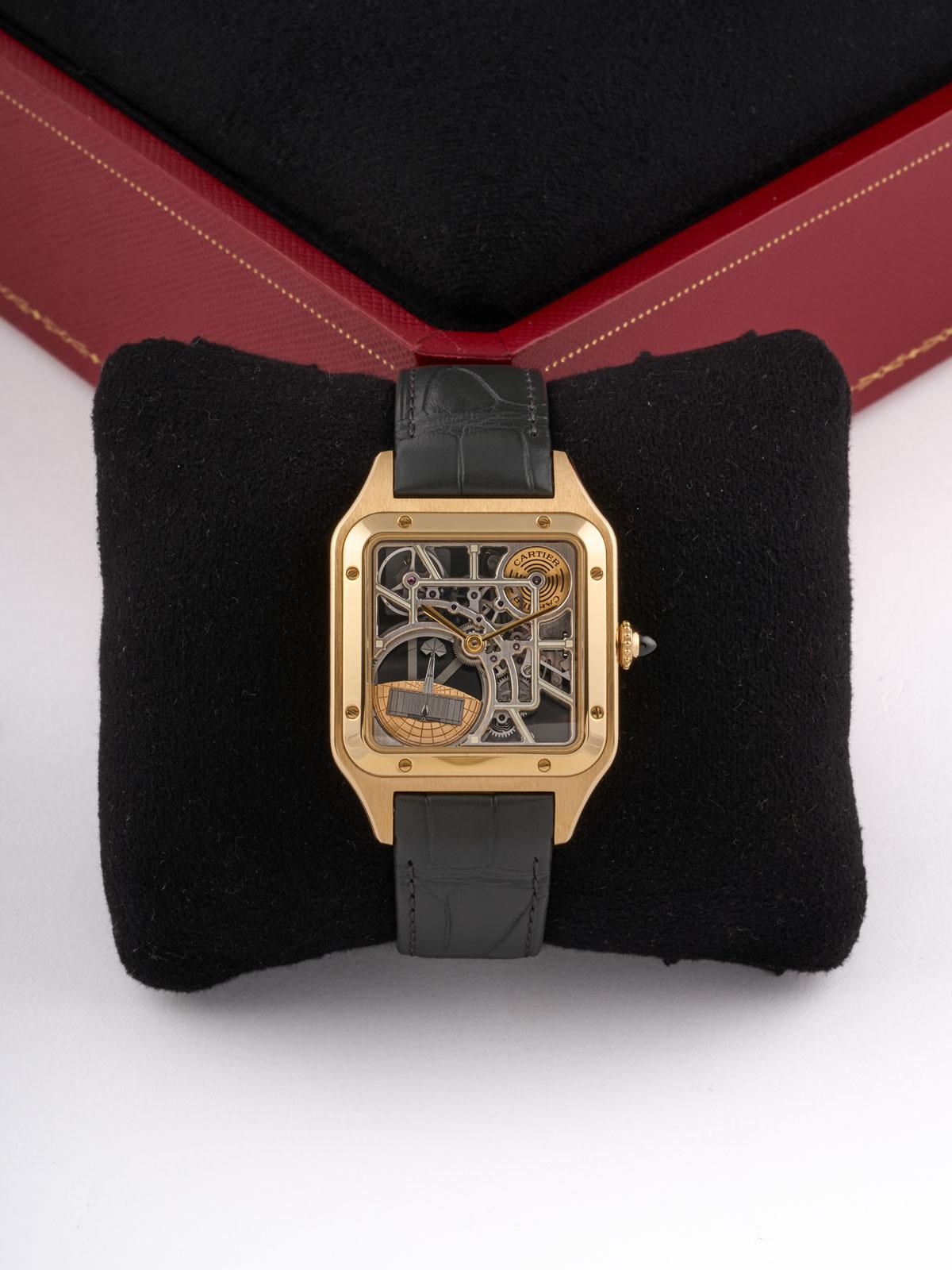 Santos-Dumont Micro-Rotor Skeleton Yellow Gold - WHSA0043