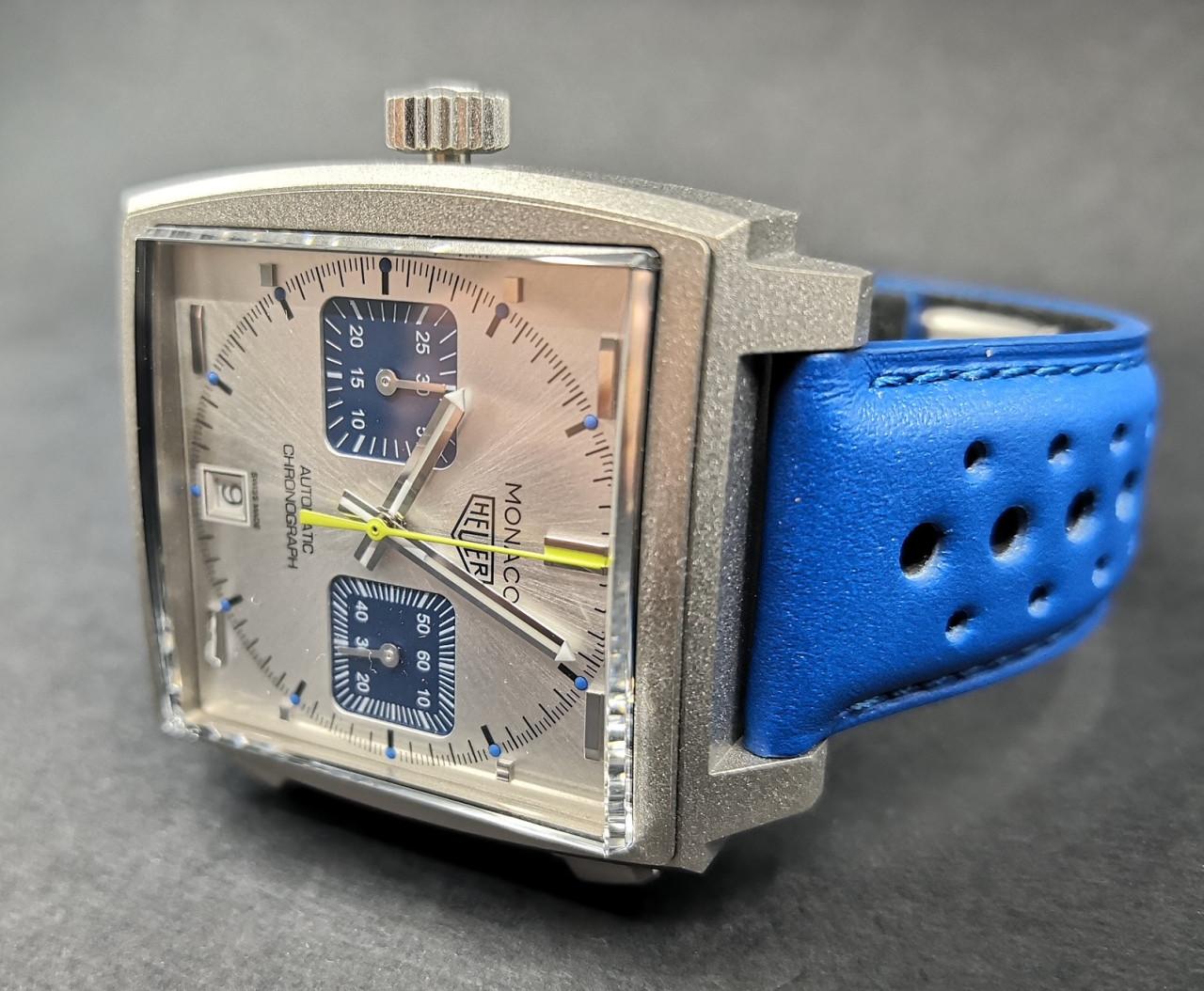 Monaco Chronograph Racing Blue Titanium Limited Edition 1,000 Pcs. - CAW218C.FC6548