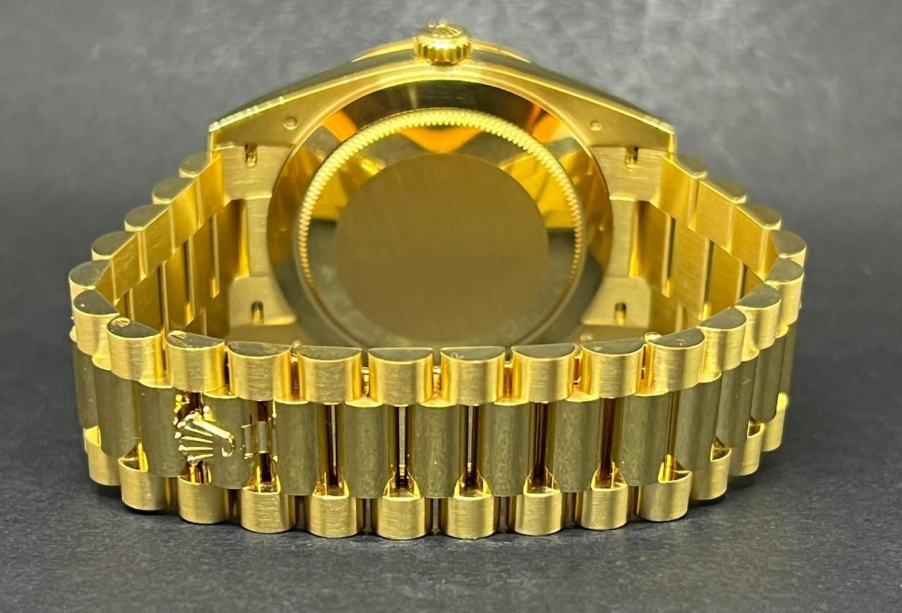Oyster Perpetual Day-Date Diamond Bezel Yellow Gold Green Dial - 228398TBR