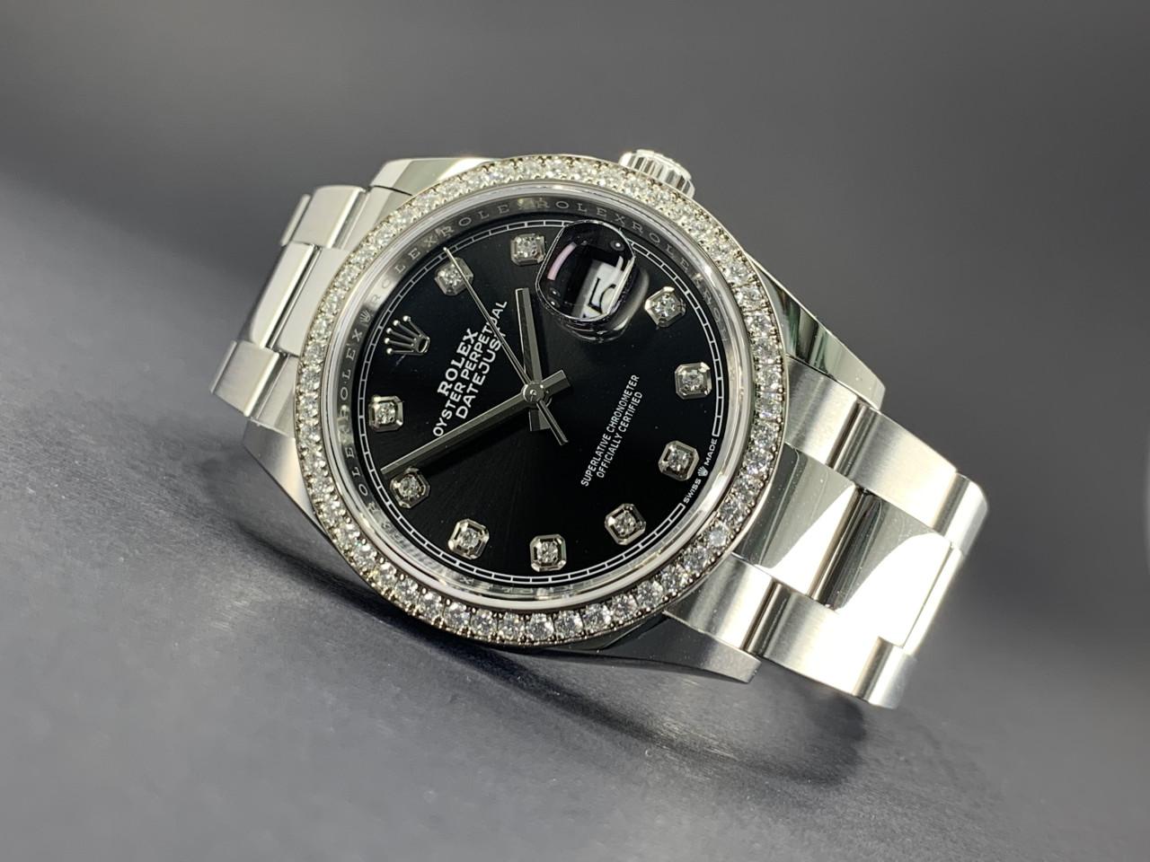 Oyster Perpetual Datejust Stainless Steel Diamond Black Dial - 126284RBR