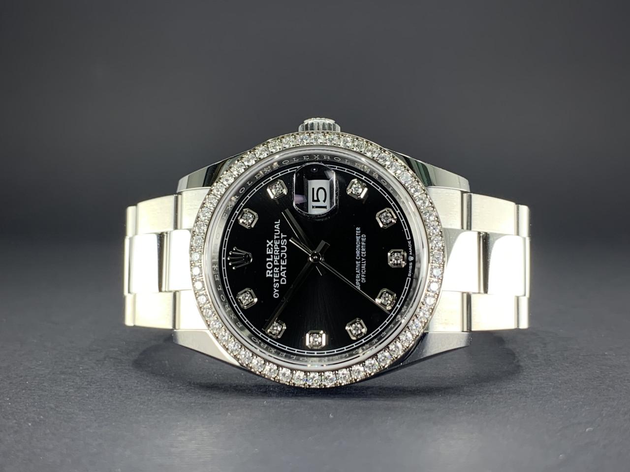 Oyster Perpetual Datejust Stainless Steel Diamond Black Dial - 126284RBR