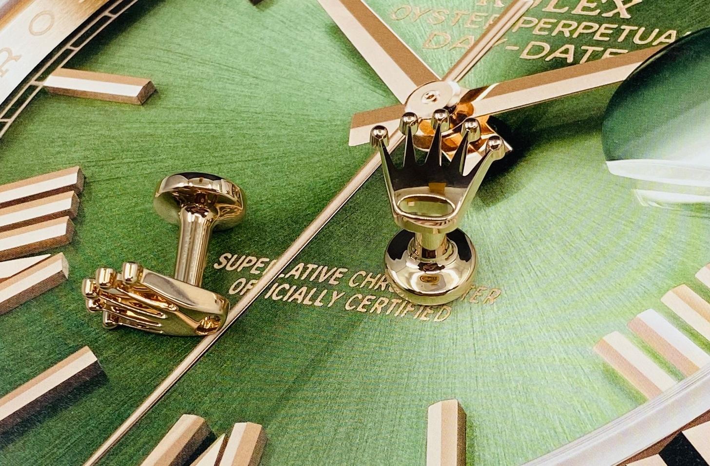 Crown-Style Cufflinks in Pink Gold - Ref. A1015