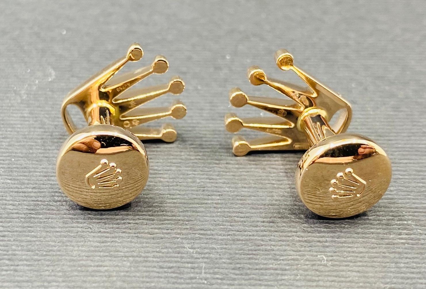 Crown-Style Cufflinks in Pink Gold - Ref. A1015