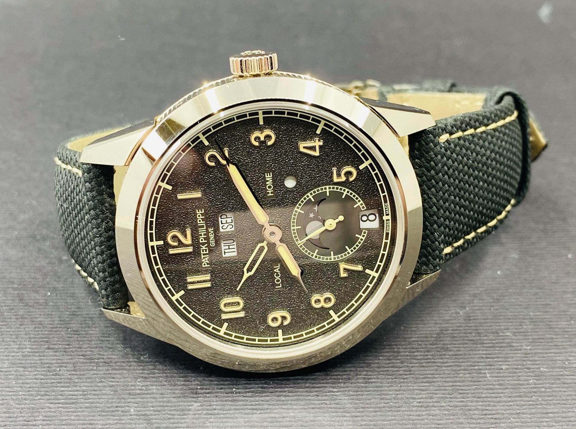 Calatrava Annual Calendar Travel Time White Gold Charcoal Gray Dial - 5326G-001