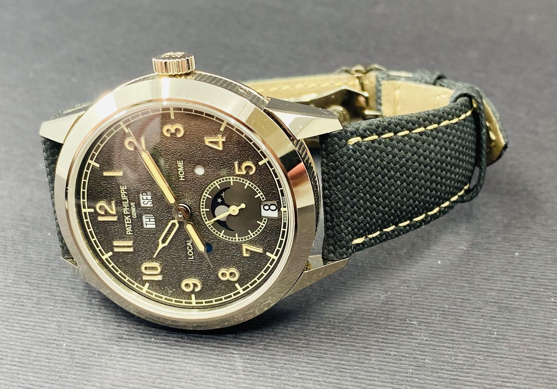 Calatrava Annual Calendar Travel Time White Gold Charcoal Gray Dial - 5326G-001