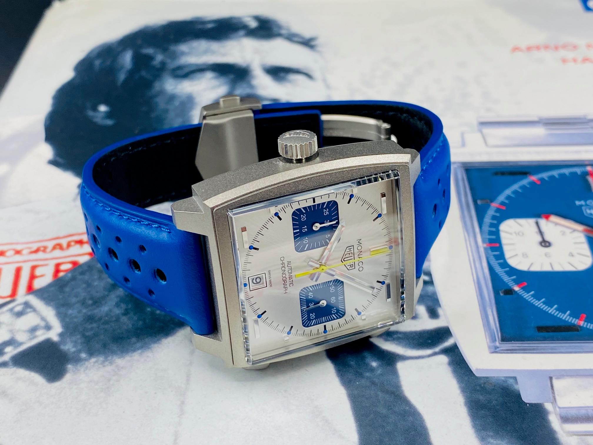 Monaco Chronograph Racing Blue Titanium Limited Edition 1,000 Pcs. - CAW218C.FC6548
