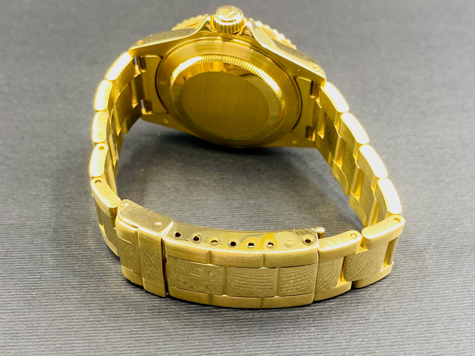 Oyster Perpetual Submariner Date Yellow Gold Sultan Champagne Serti Diamond dial - 16618