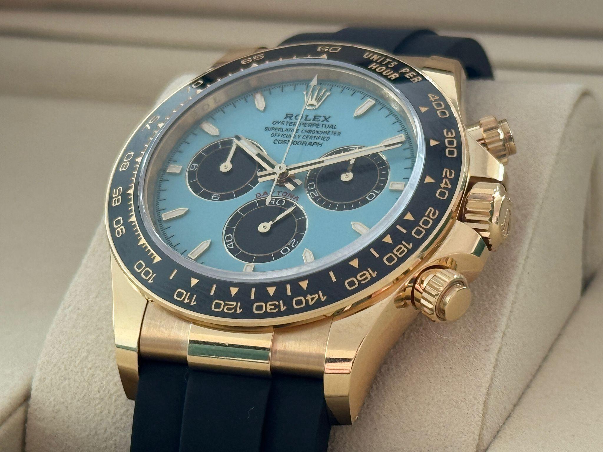 NEW 2025 Cosmograph Daytona Yellow Gold Tiffany/Turquoise Blue - 126518LN
