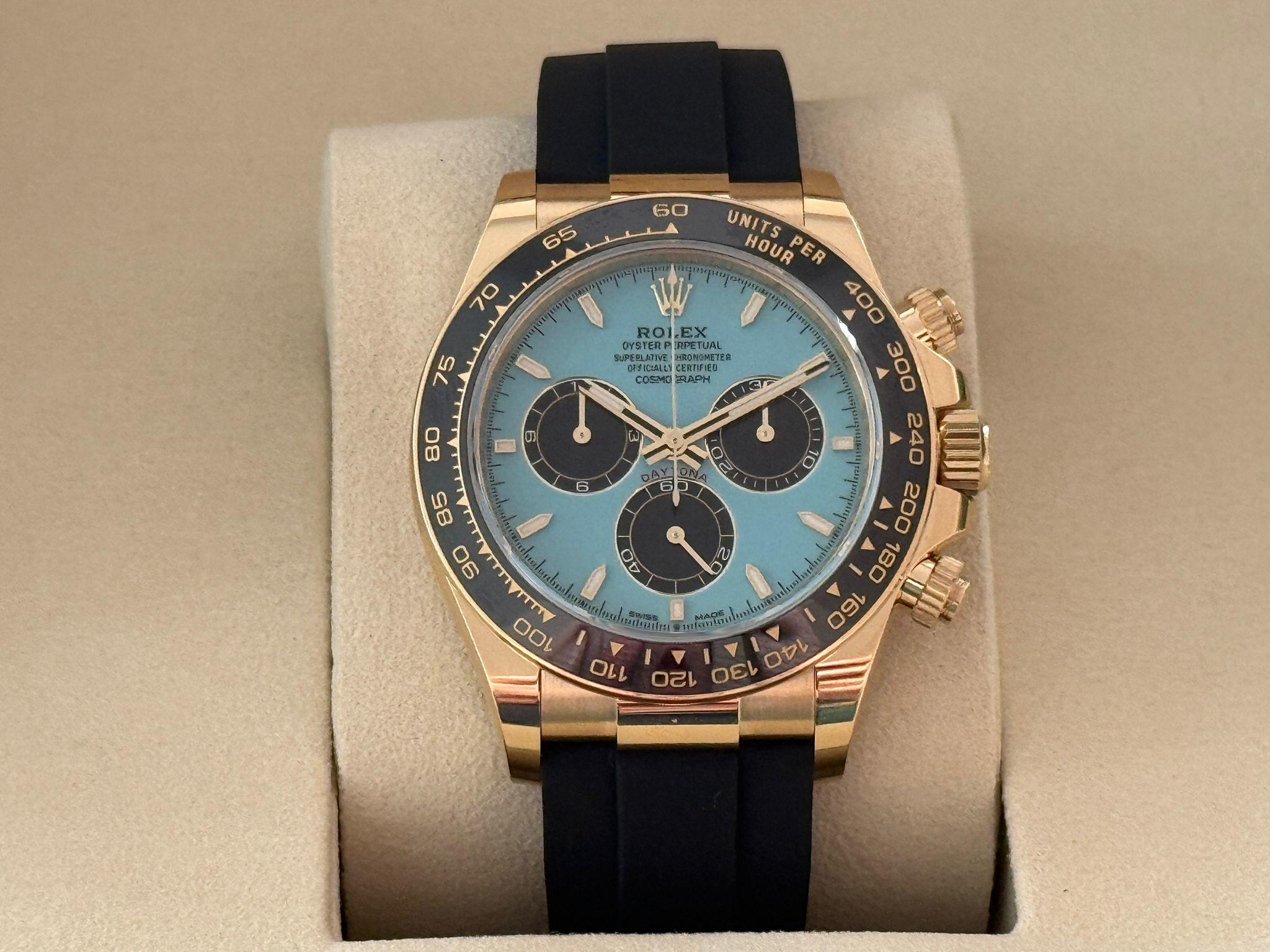 NEW 2025 Cosmograph Daytona Yellow Gold Tiffany/Turquoise Blue - 126518LN