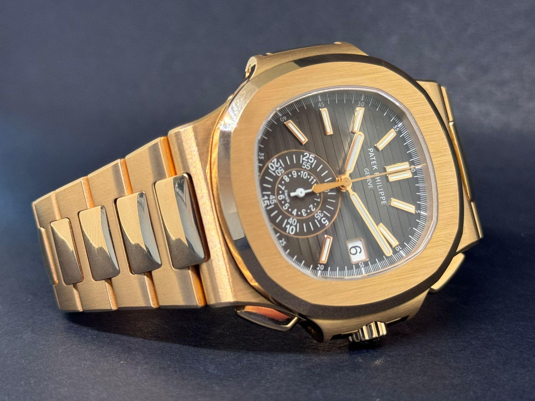 Nautilus Rose Gold Chronograph Black Dial - 5980/1R-001