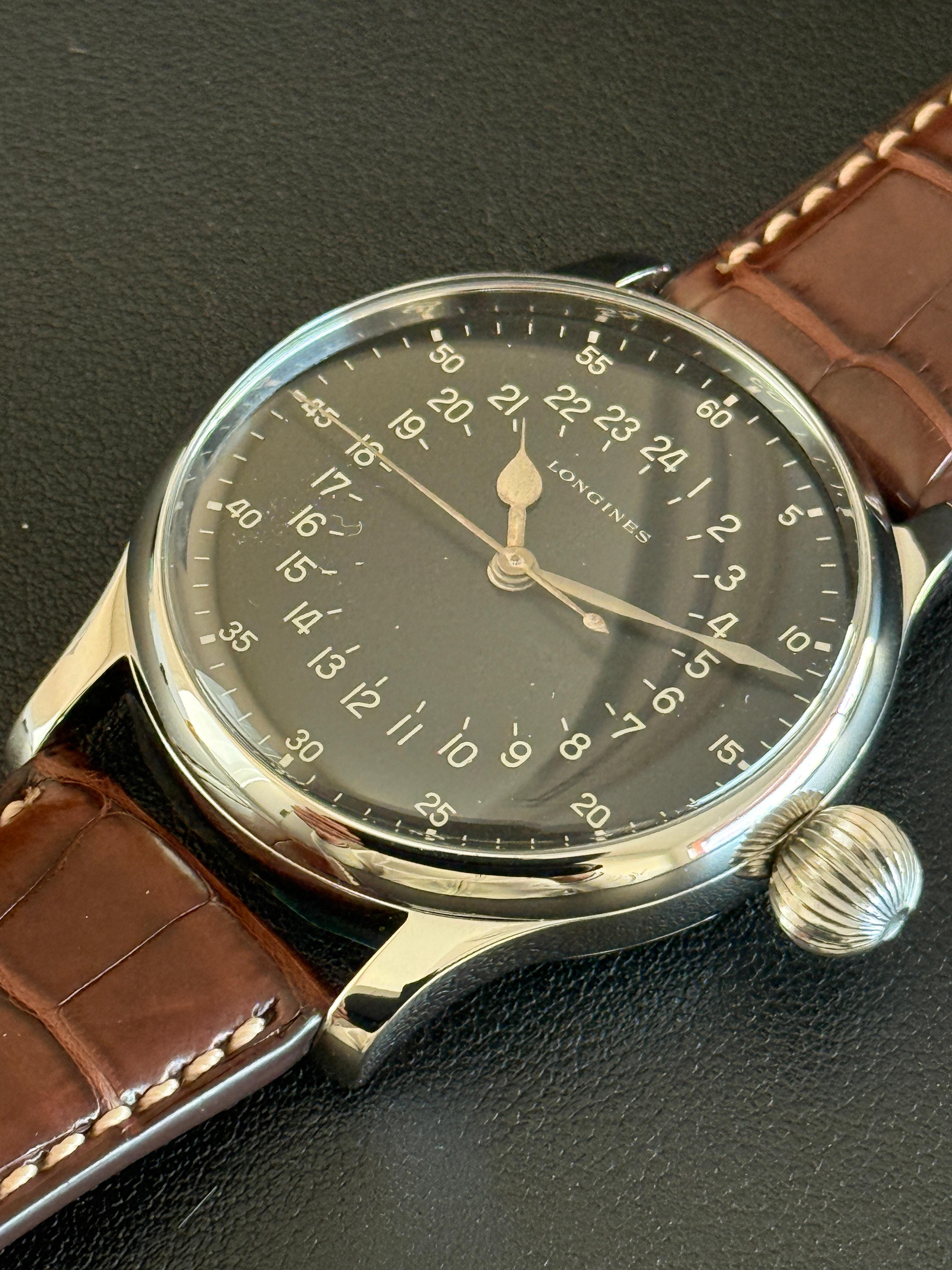 Swissair Vintage 24 Hrs. Pilot Watch Stainless Steel with Original Longines Caliber 37.9 S - 6630