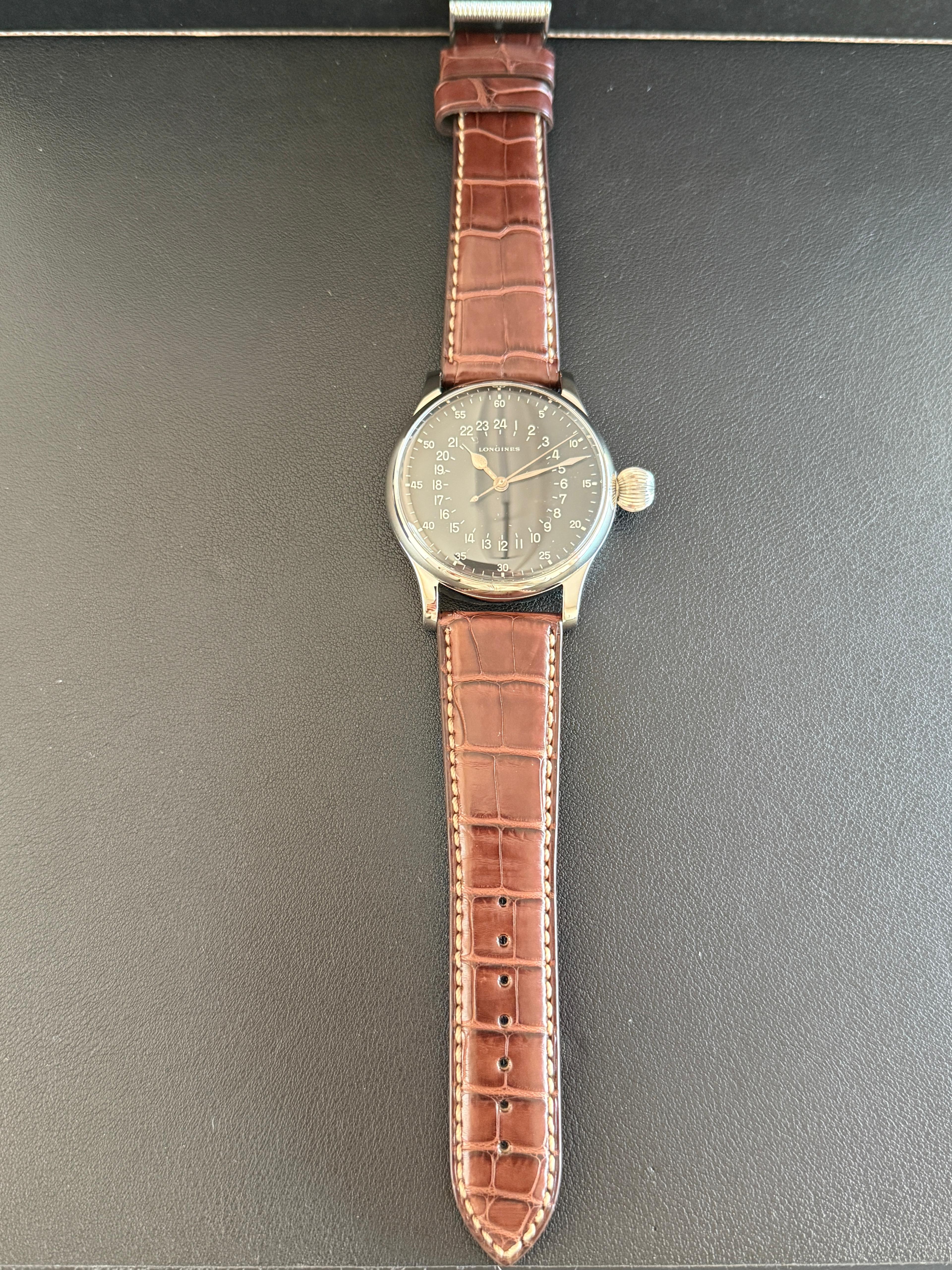 Swissair Vintage 24 Hrs. Pilot Watch Stainless Steel with Original Longines Caliber 37.9 S - 6630