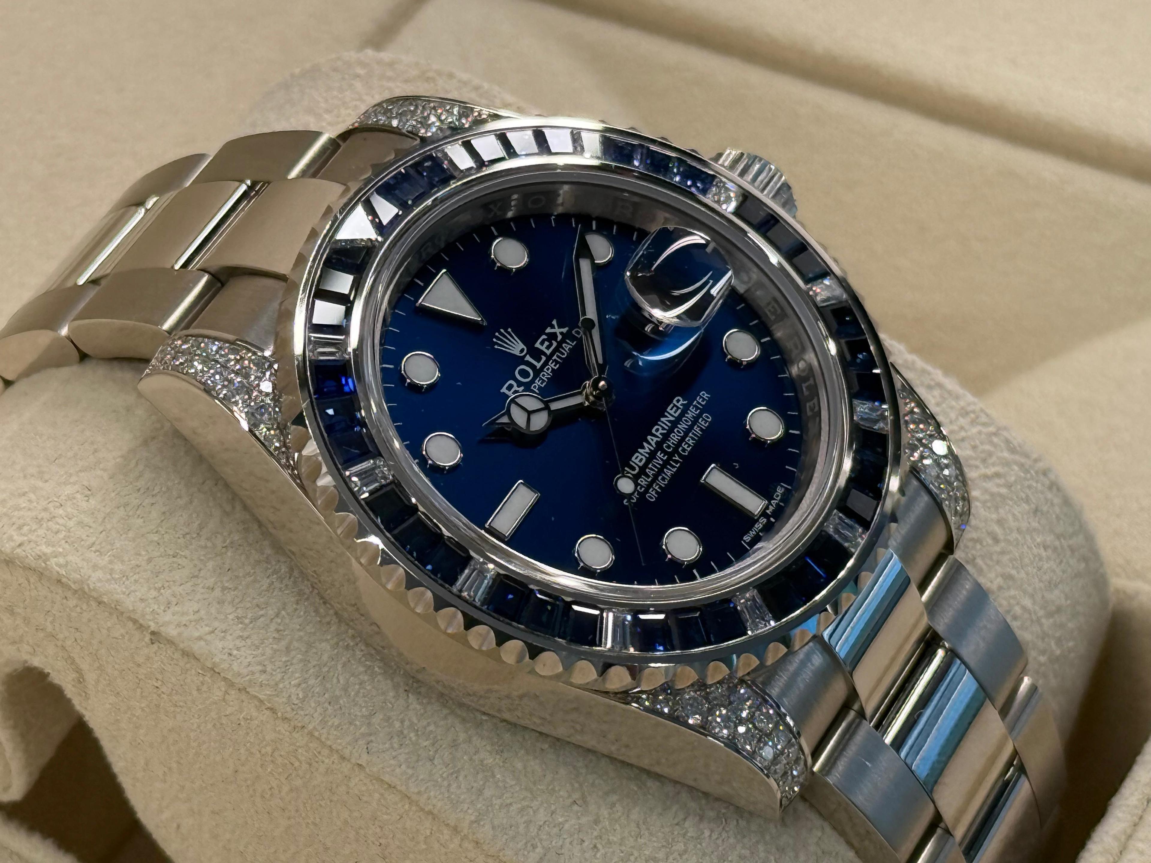 Submariner Sapphire Diamonds White Gold Blue Dial - 116659SABR