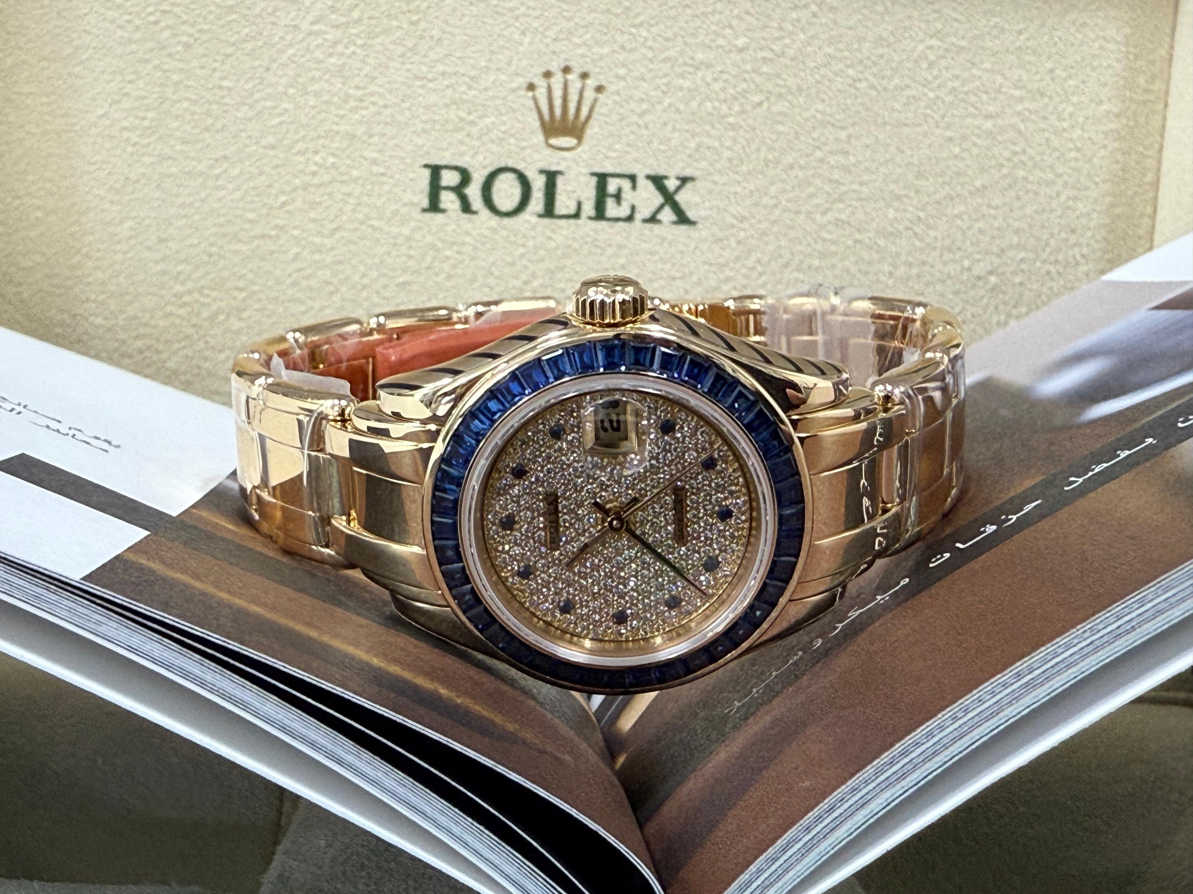 Ladies Datejust Pearlmaster Yellow Gold Diamond Sapphire - 69308SA