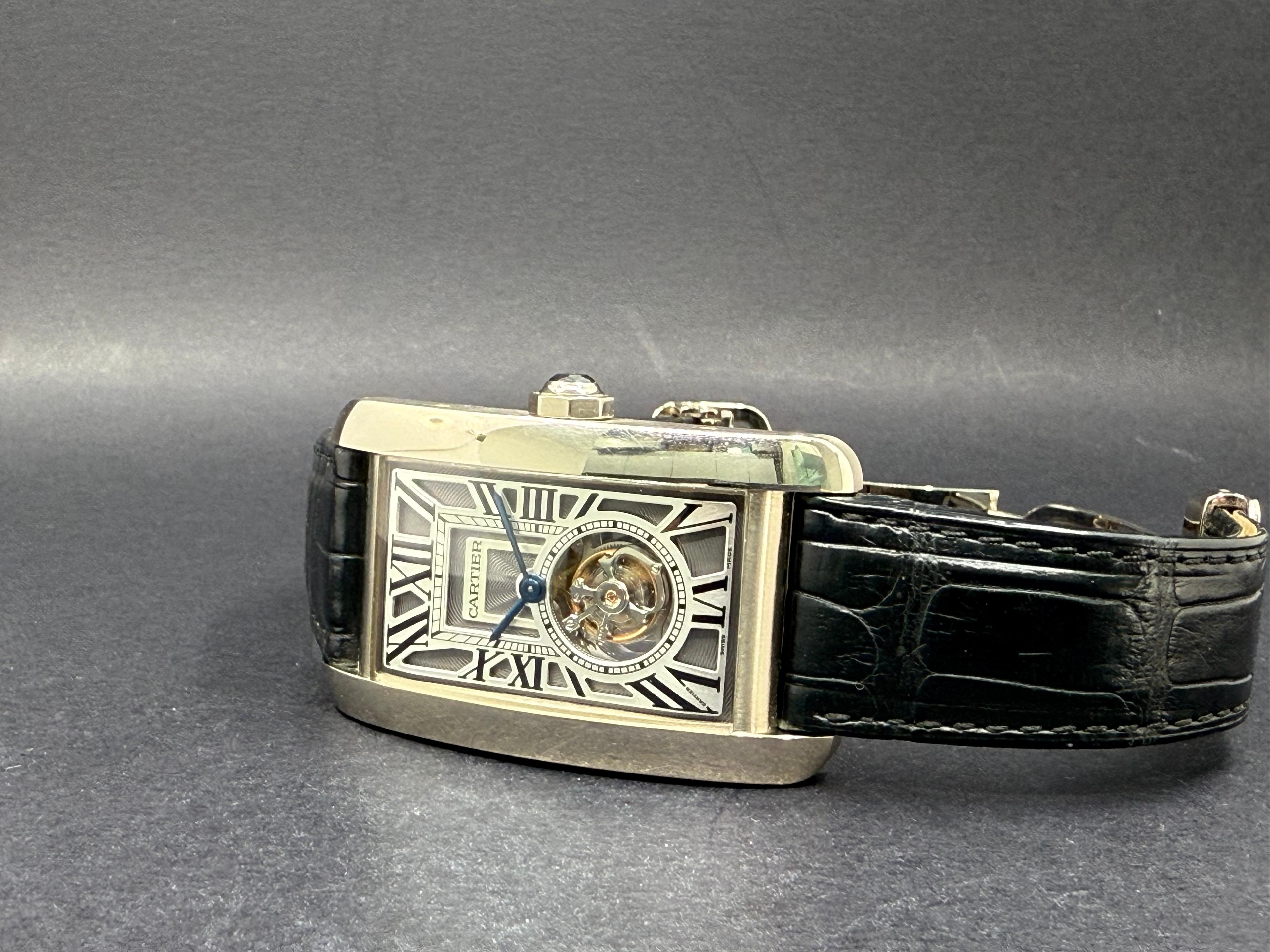 Flying Tourbillon Tank Americaine White Gold - W2620007