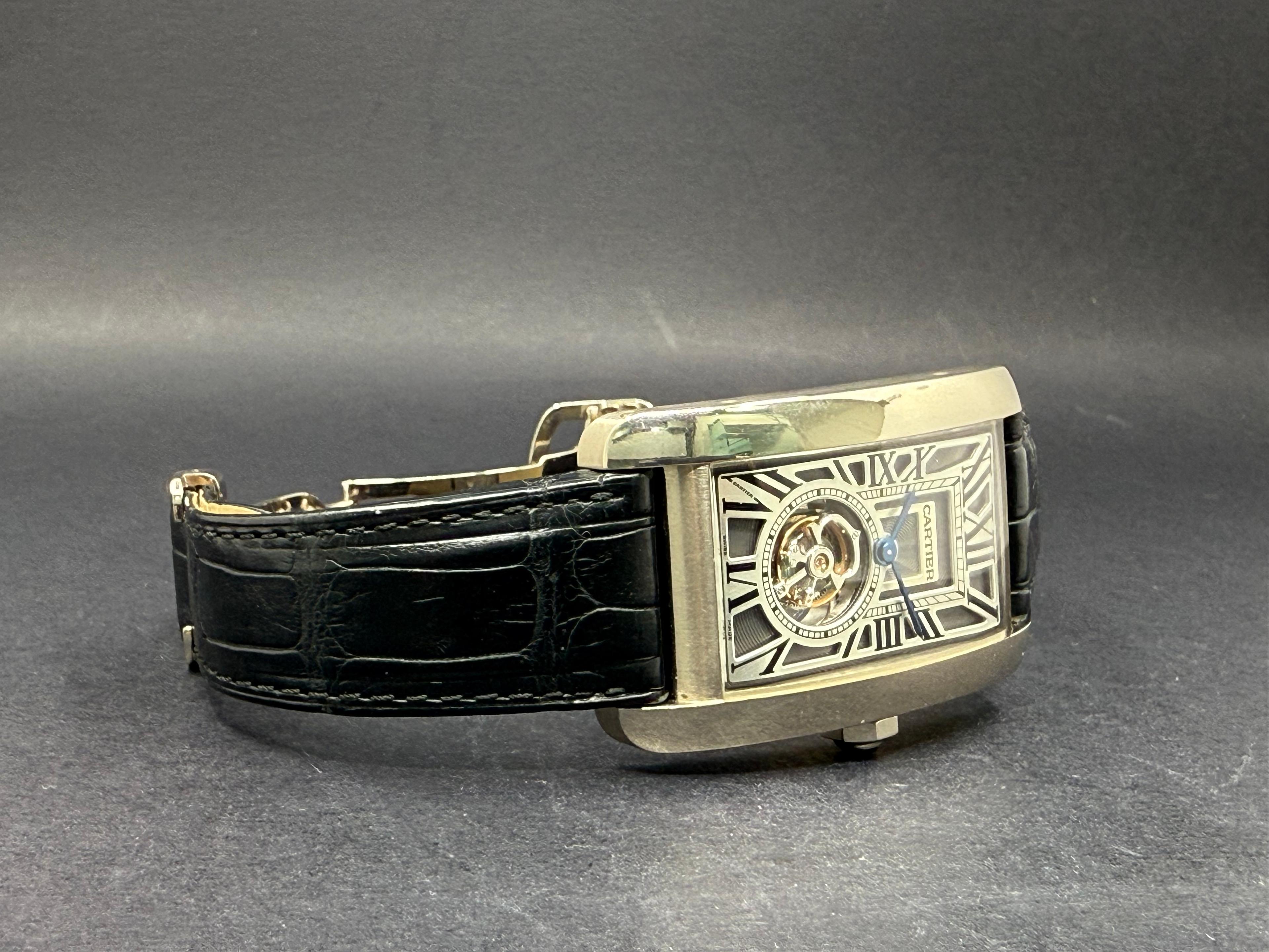 Flying Tourbillon Tank Americaine White Gold - W2620007