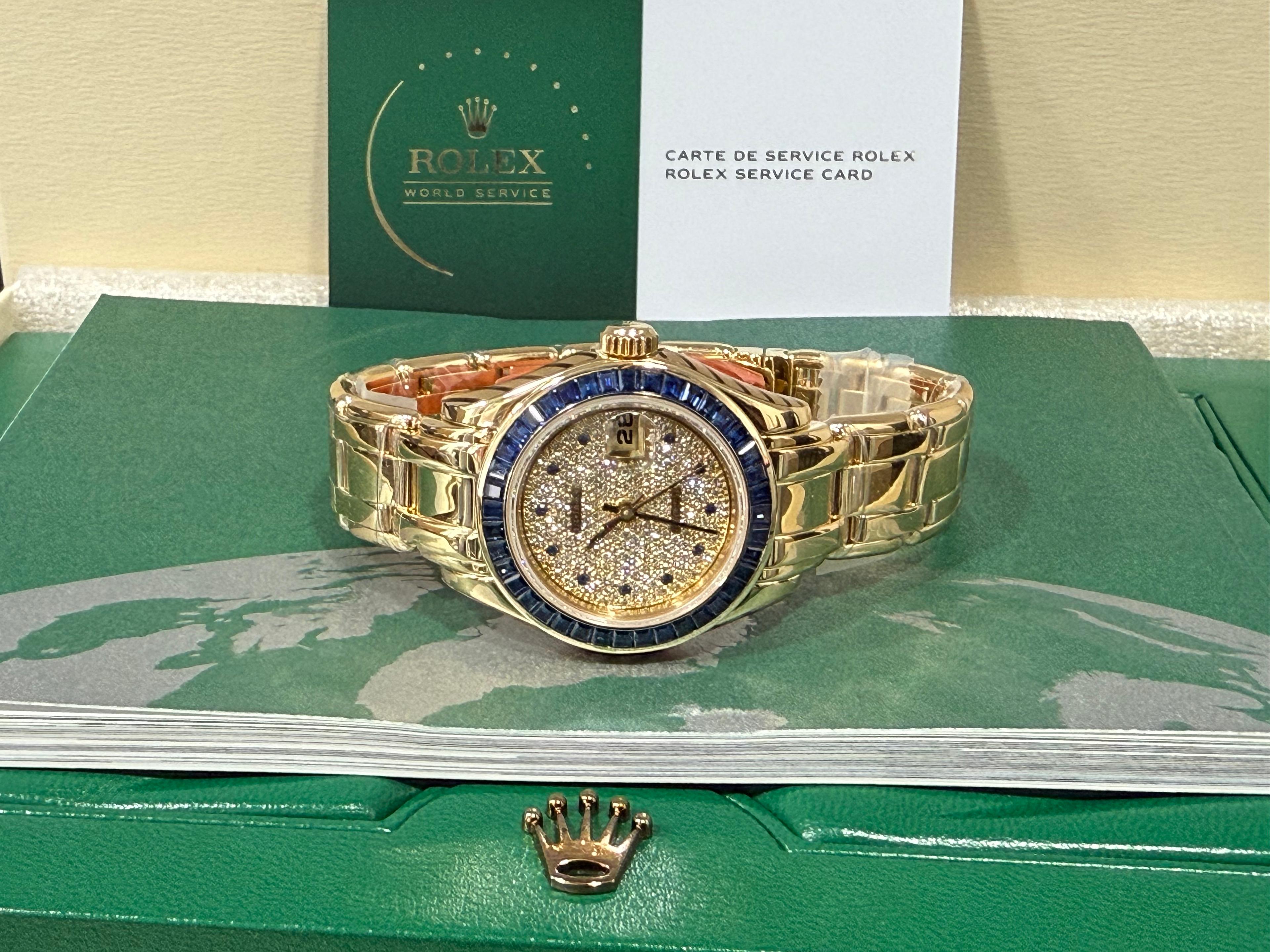 Ladies Datejust Pearlmaster Yellow Gold Diamond Sapphire - 69308SA