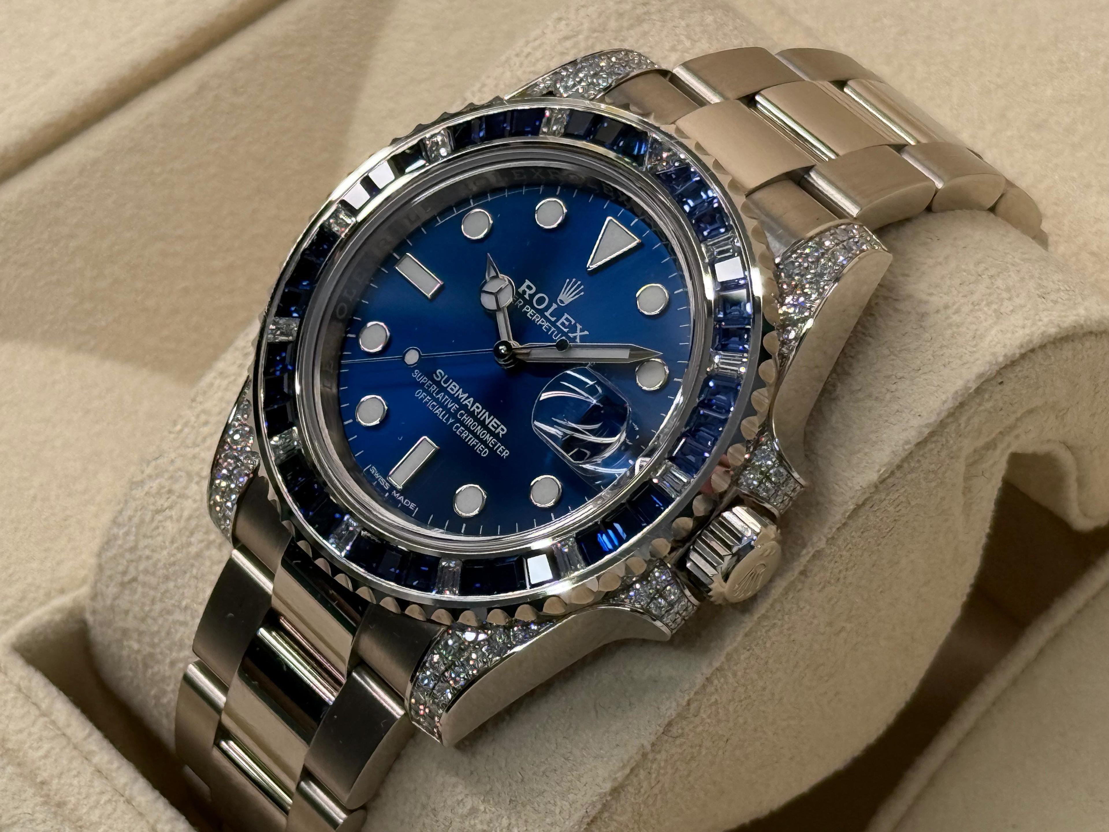 Submariner Sapphire Diamonds White Gold Blue Dial - 116659SABR