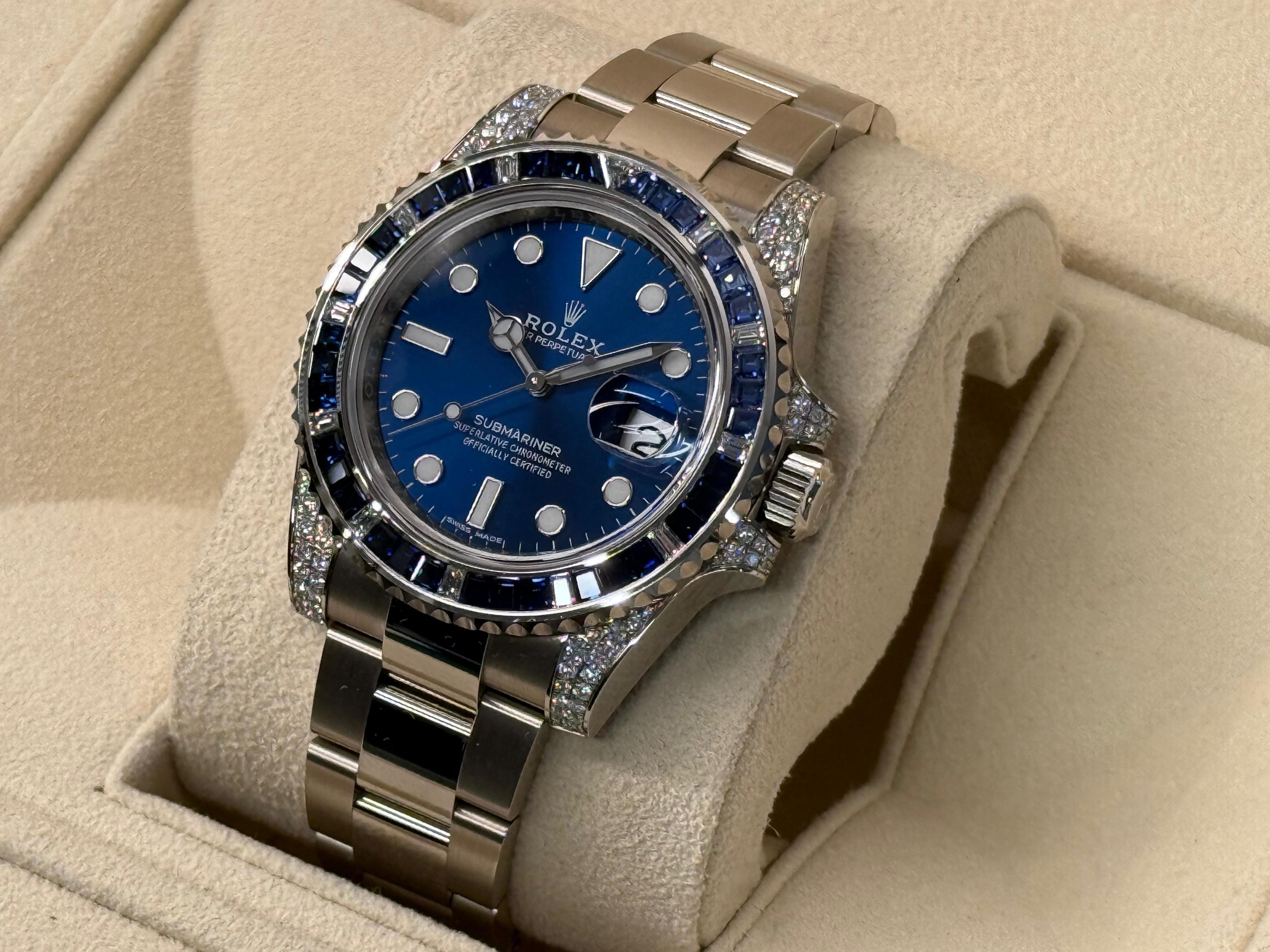 Submariner Sapphire Diamonds White Gold Blue Dial - 116659SABR