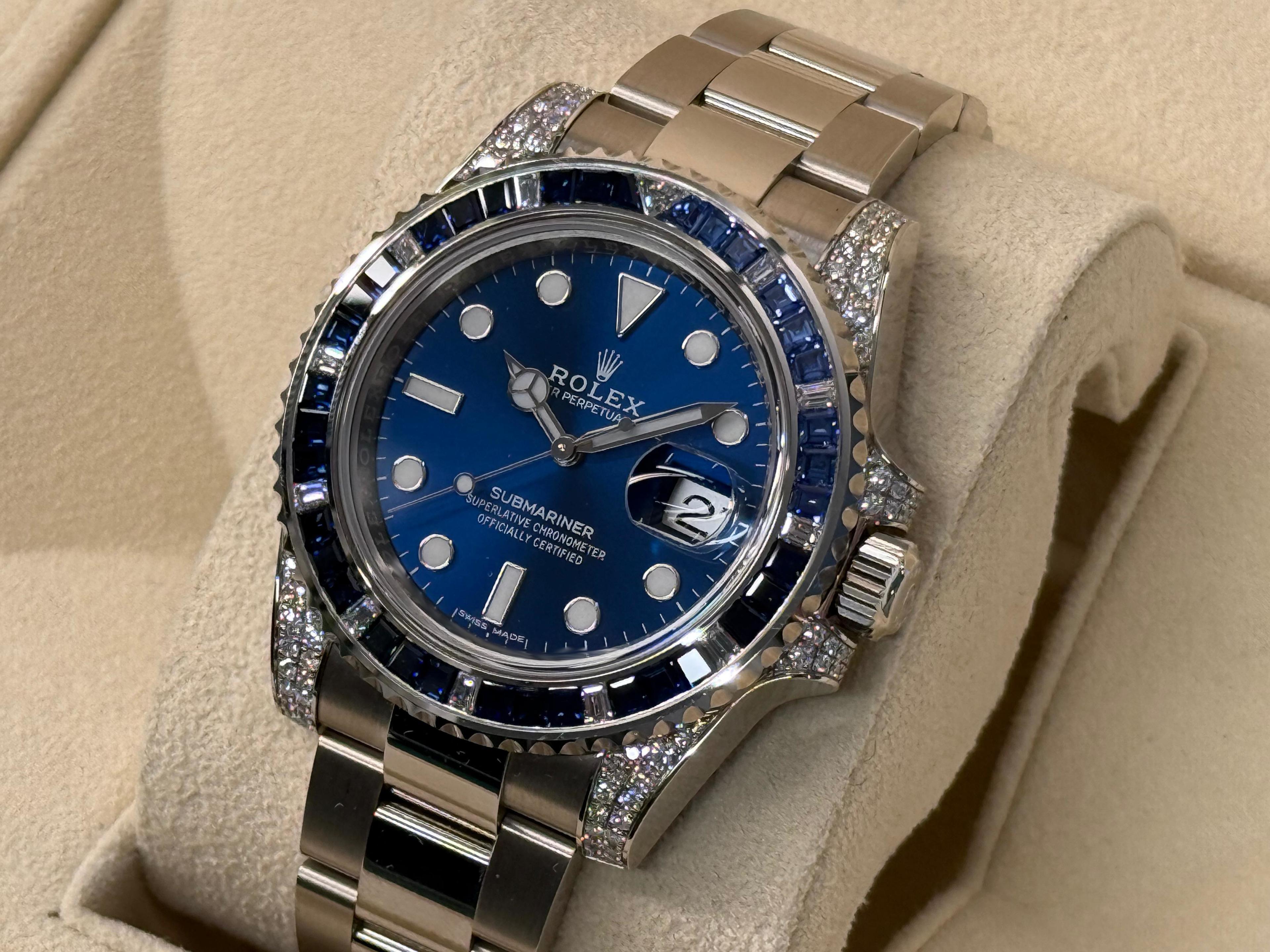 Submariner Sapphire Diamonds White Gold Blue Dial - 116659SABR