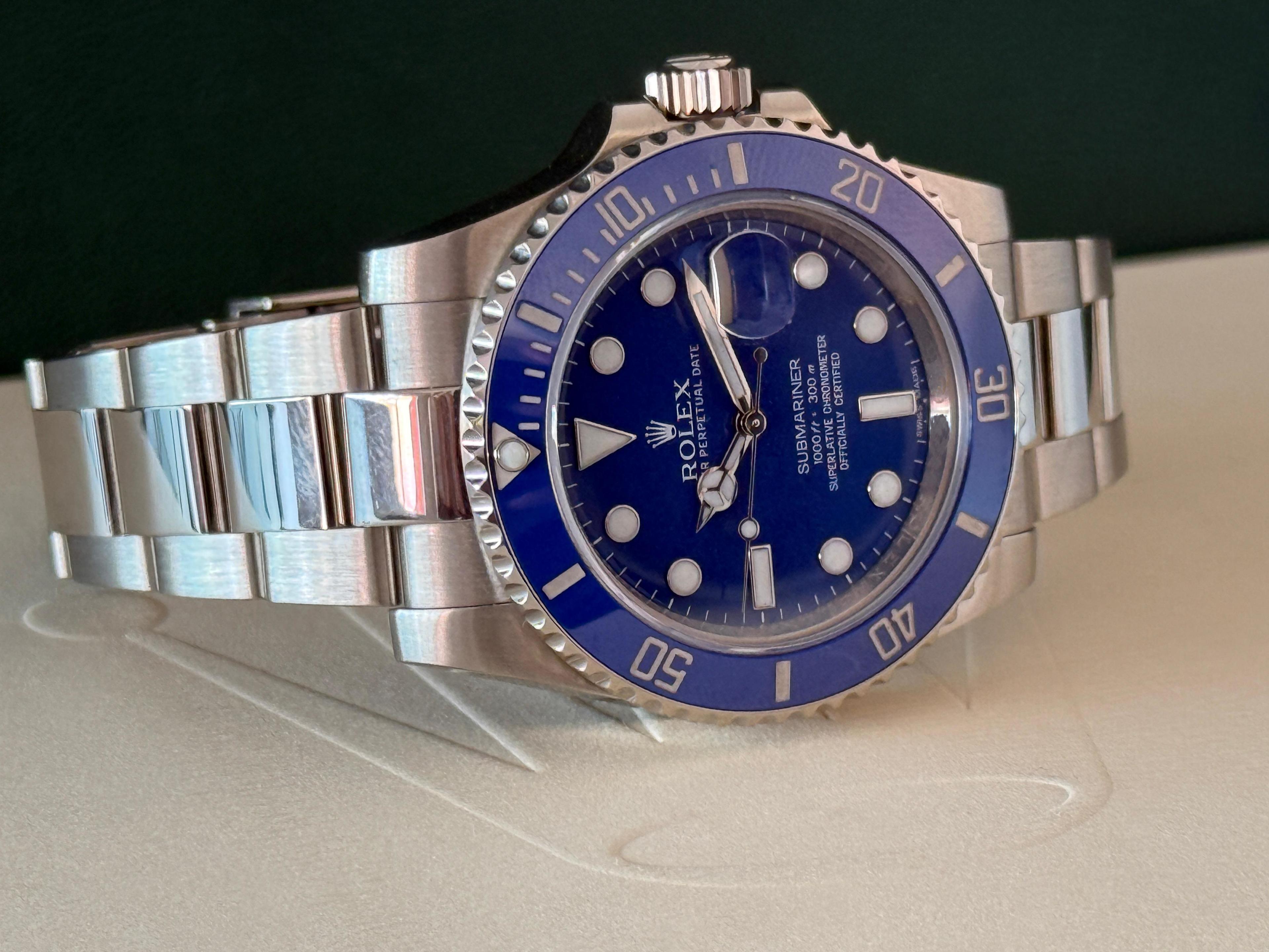 Submariner Oyster Perpetual Date White Gold  Blue Dial - 116619