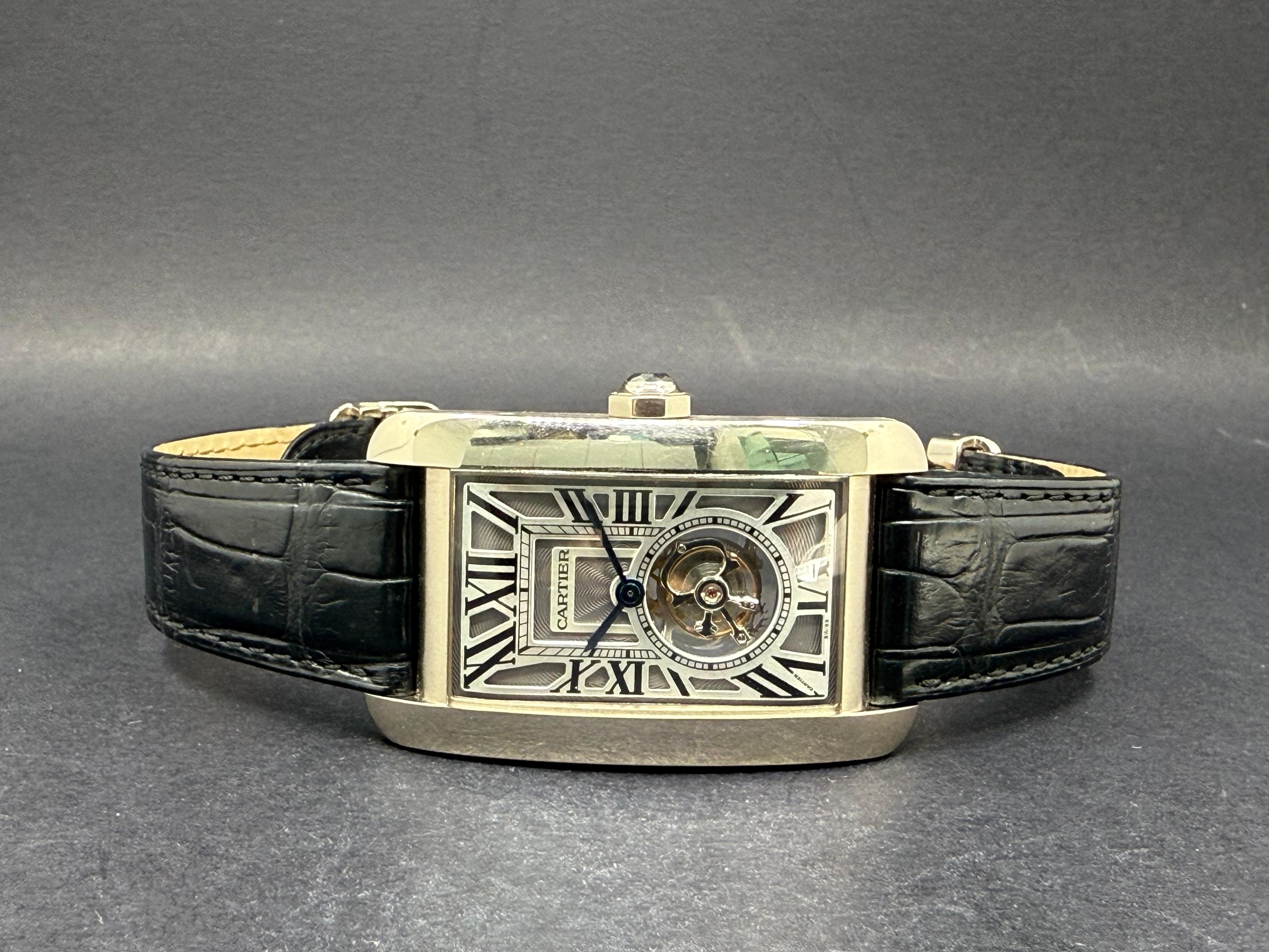 Flying Tourbillon Tank Americaine White Gold - W2620007