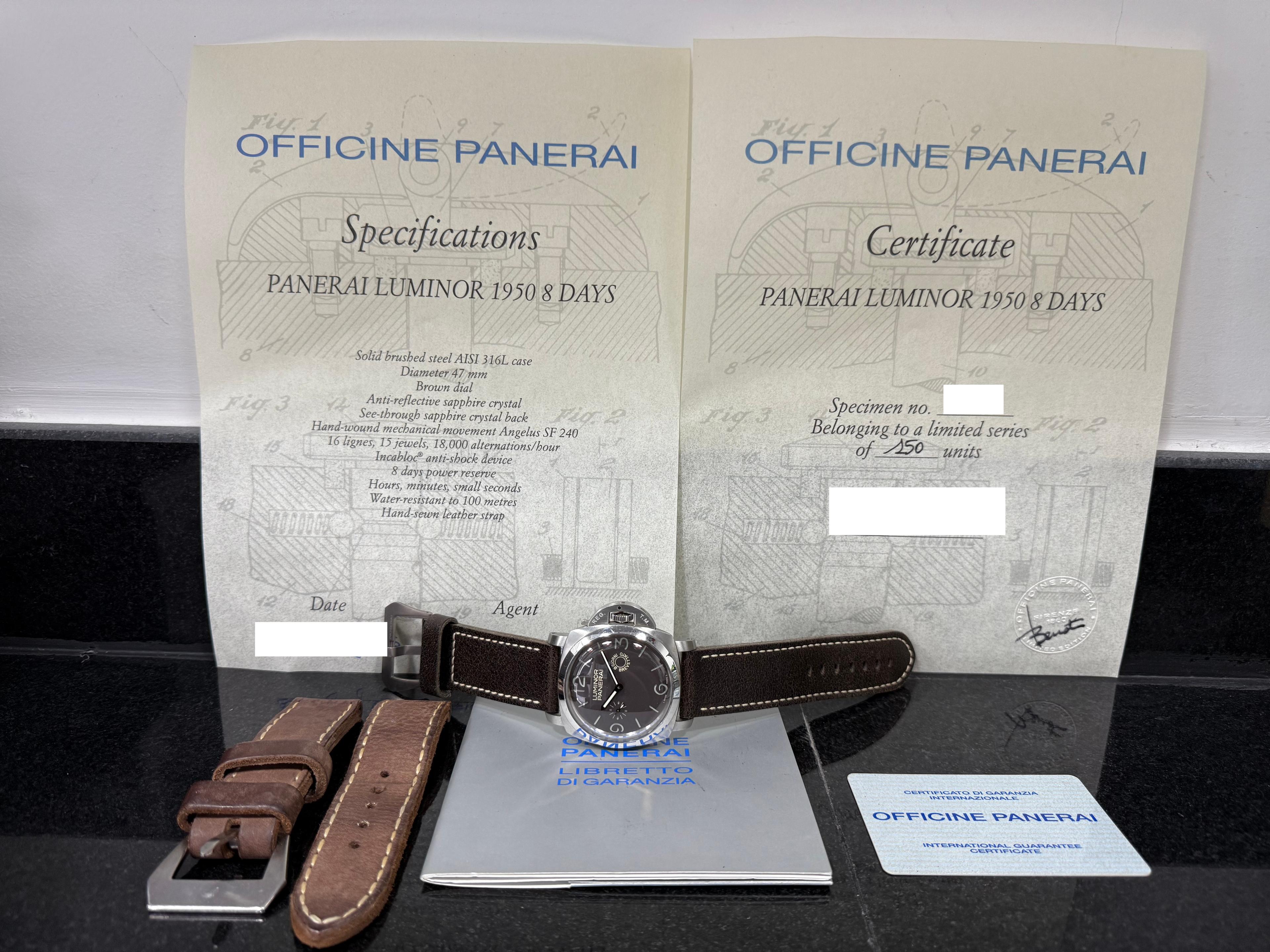 Luminor 1950 8 Days Steel Limited 150 Pcs. - PAM00203