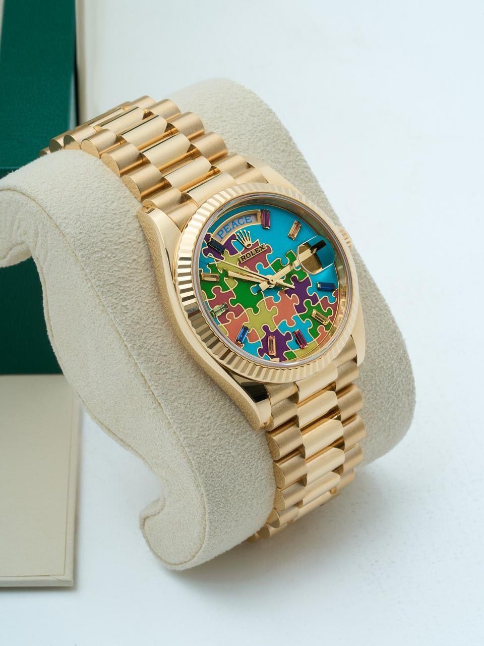 Day-Date 36 Jigsaw Puzzle Dial Yellow Gold - 128238 (NEW RELEASE 2025)