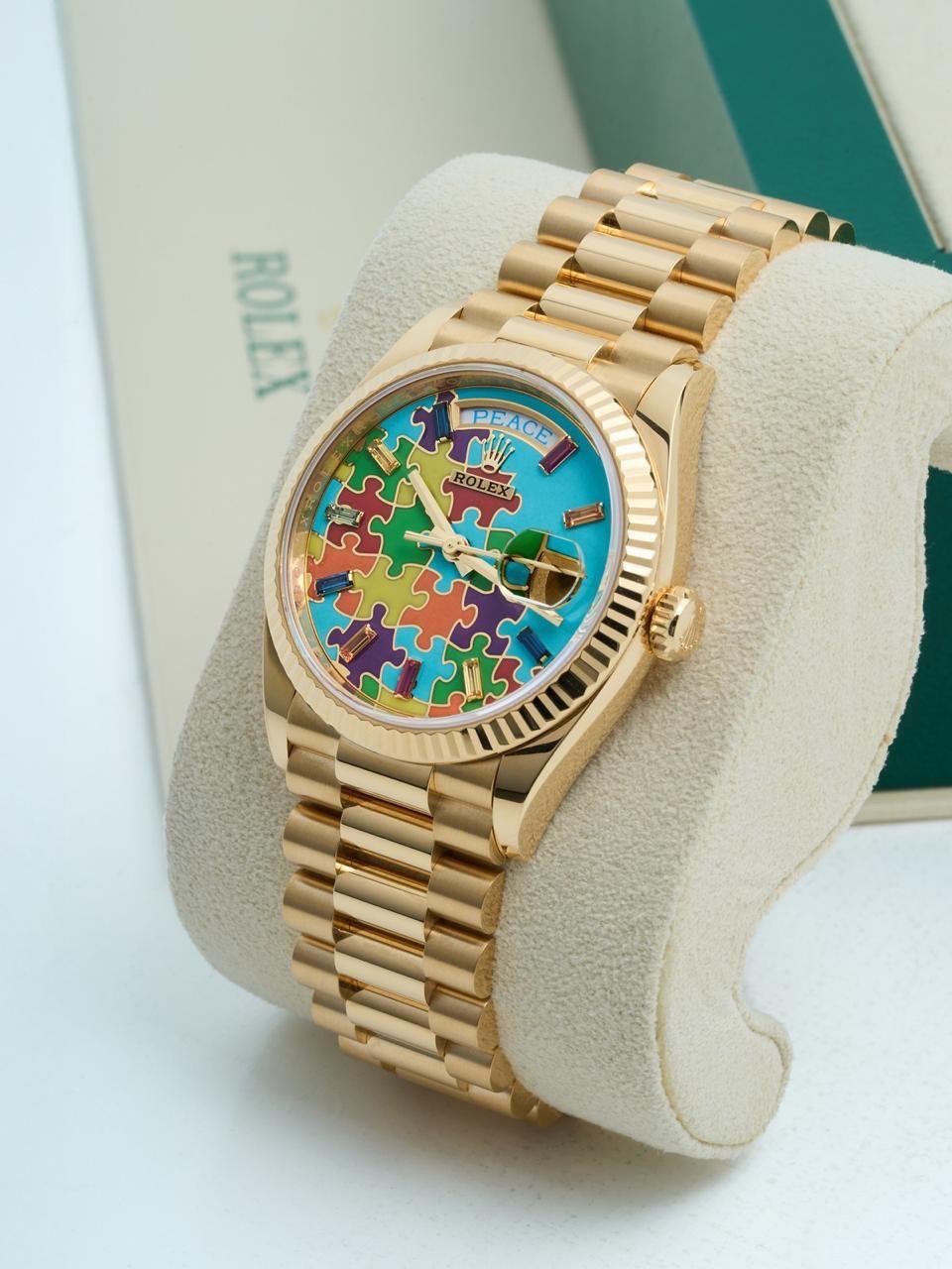 Day-Date 36 Jigsaw Puzzle Dial Yellow Gold - 128238 (NEW RELEASE 2025)