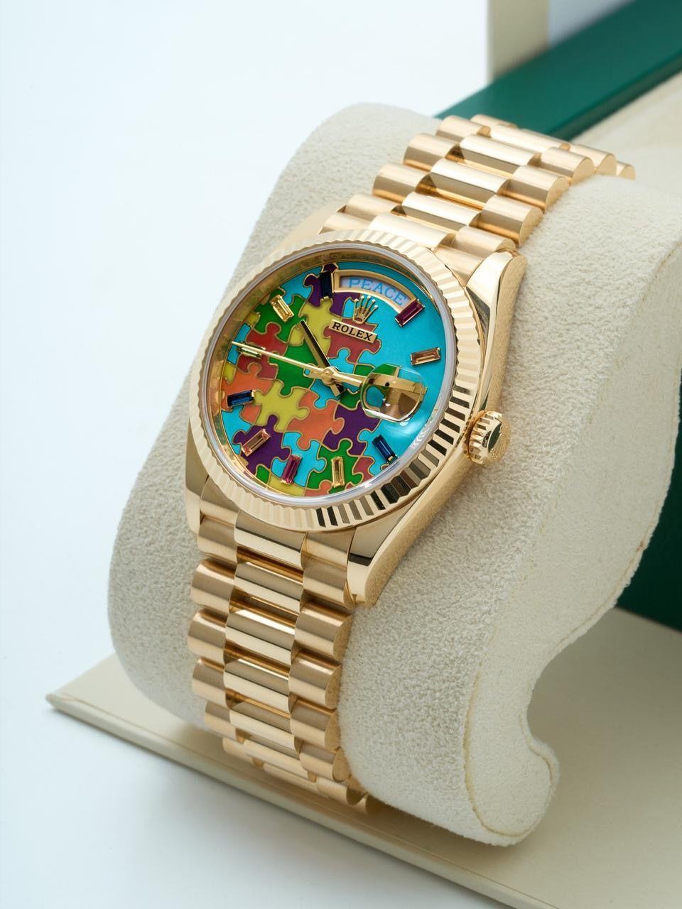 Day-Date 36 Jigsaw Puzzle Dial Yellow Gold - 128238 (NEW RELEASE 2025)