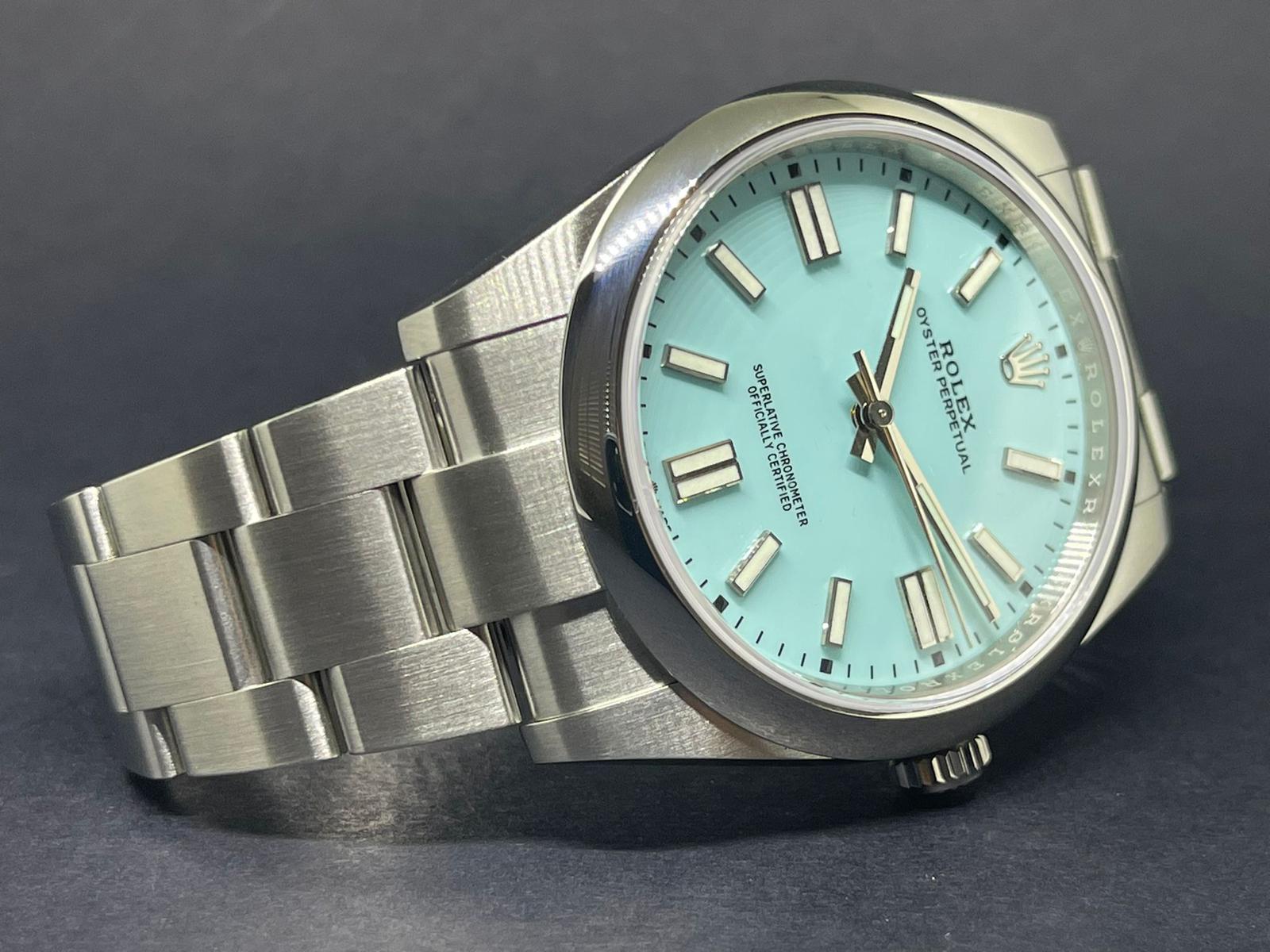 Rolex Oyster Perpetual Tiffany Blue Dial Stainless Steel - 124300 ...