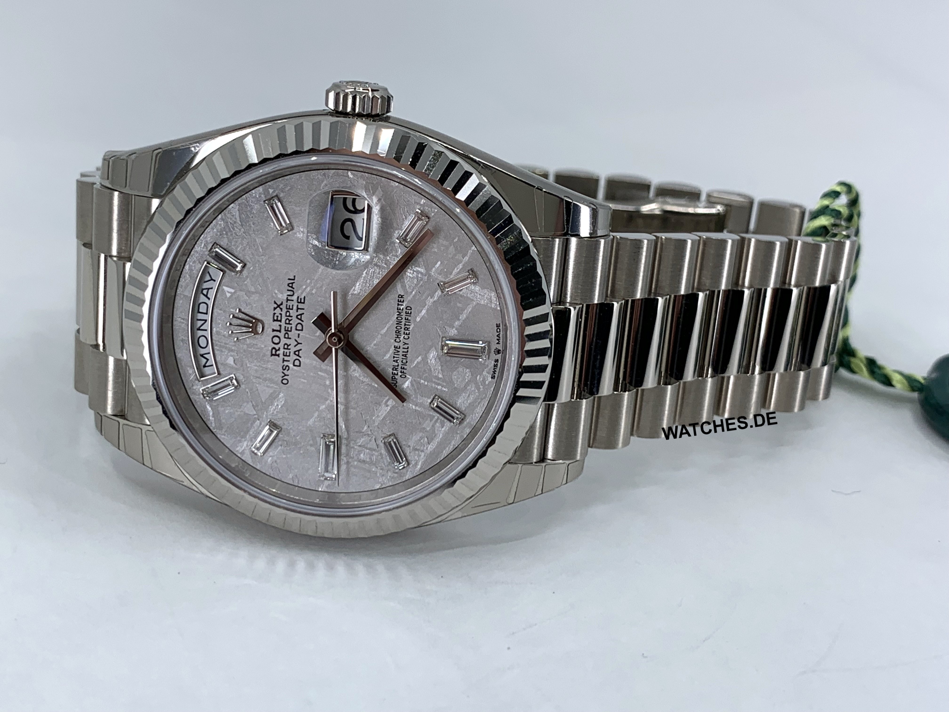 rolex day date meteorite dial white gold